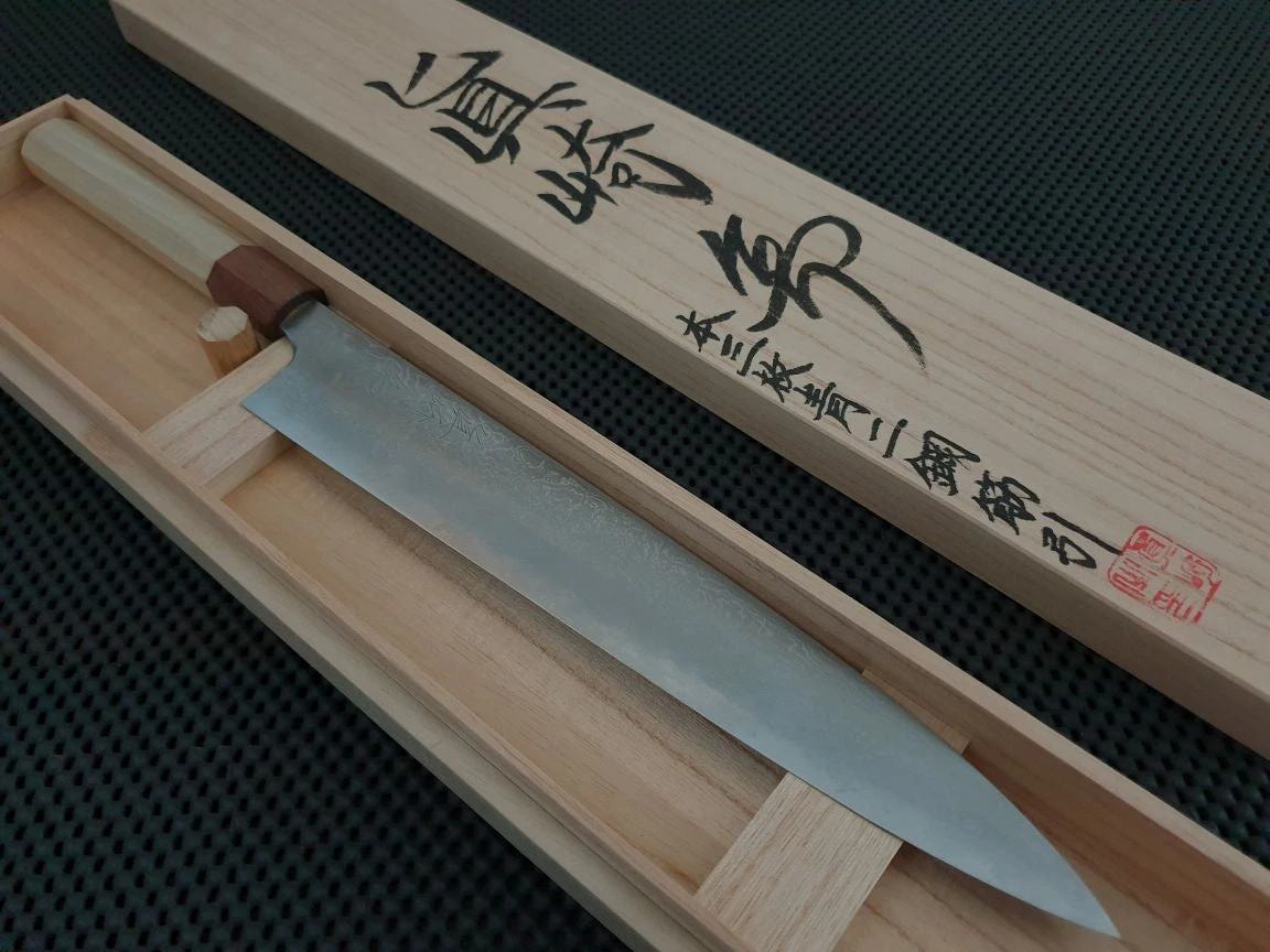 Mazaki Damascus | 270 Sujihiki Knife (Aogami) 3 Mazaki Damascus | 270 Sujihiki Knife (Aogami)