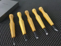Mikisyo Japanese Carving Chisels | PG-5 Power Grip Set (5 Pieces)