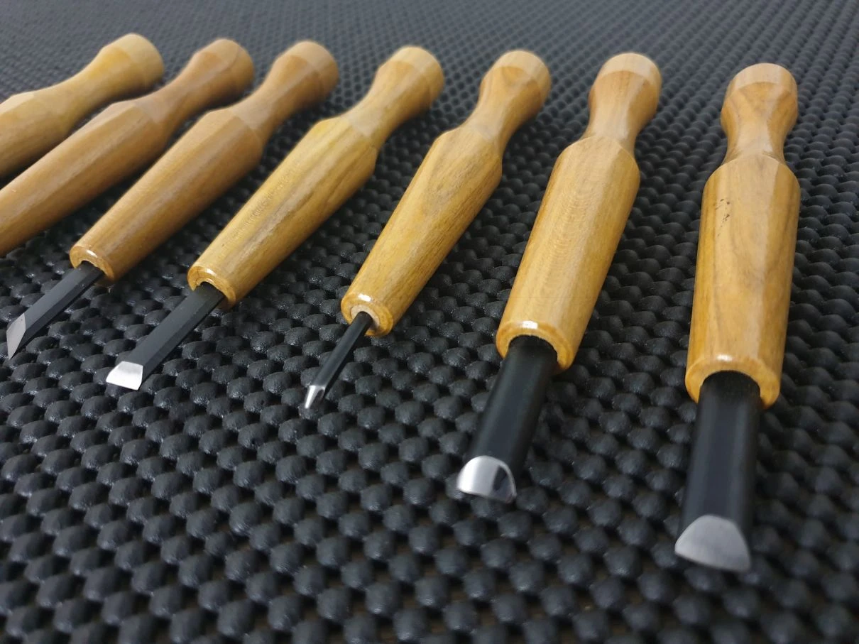 Mikisyo Japanese Carving Chisels | PG-7 Power Grip Set (7 Pieces) 4 Mikisyo Japanese Carving Chisels | PG-7 Power Grip Set (7 Pieces) - Billede 2