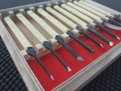 Kawasei Japanese Carving Chisels | Nori-10 Premium Wood Carving Set (10 Pieces) -Profil Optik Salgsbutik Japanese Woodworking Carving Chisel Set 04