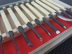 Kawasei Japanese Carving Chisels | Nori-10 Premium Wood Carving Set (10 Pieces) -Profil Optik Salgsbutik Japanese Woodworking Carving Chisel Set 05