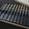 Kanetomo SFS Oire Nomi | 10 Piece Japanese Chisel Set (w/ Timber Box) 2 Kanetomo SFS Oire Nomi | 10 Piece Japanese Chisel Set (w/ Timber Box) -Profil Optik Salgsbutik Kanetomo Nomi 10 Set Japanese Woodworking Chisel 02