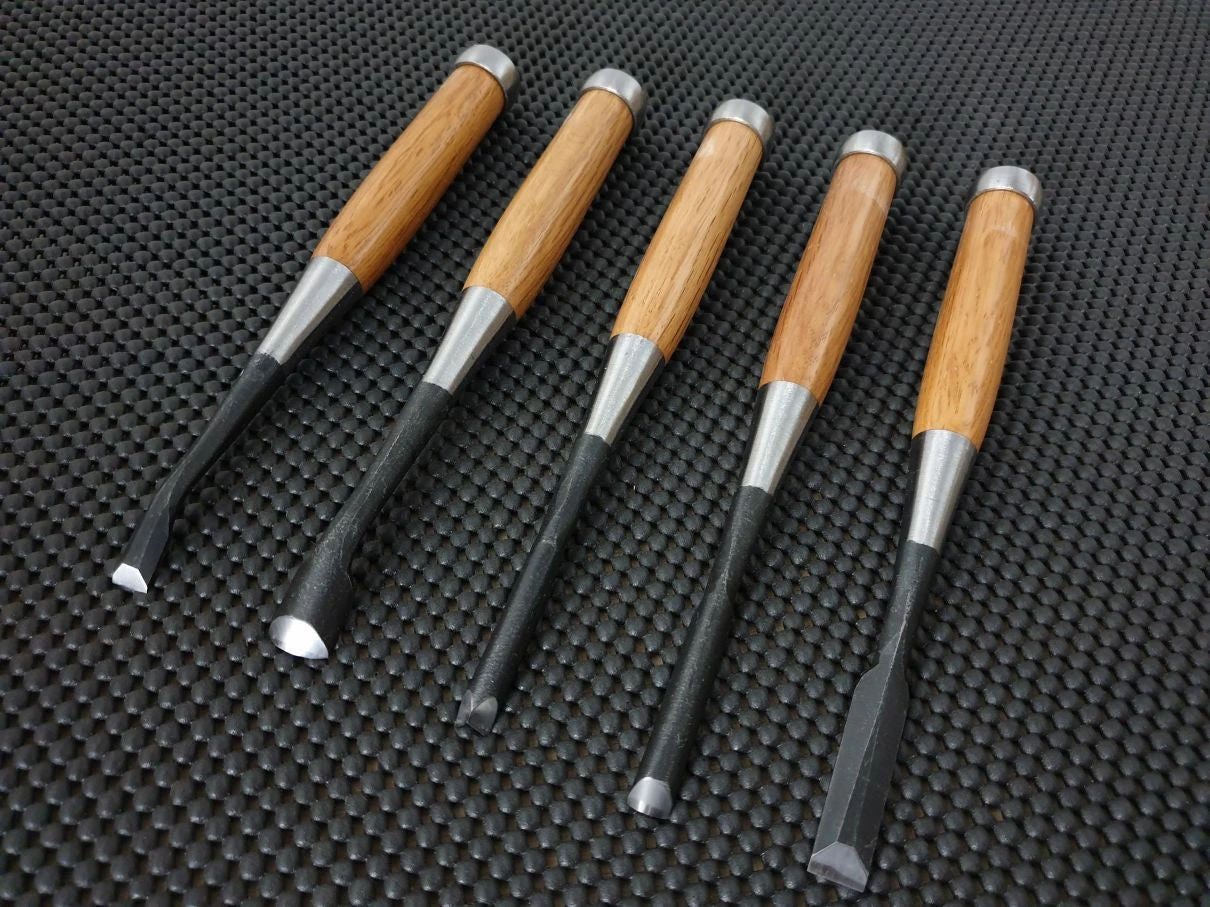 Kawasei Japanese Carving Chisels | Makoto-5 Premium Wood Carving Set (5 Pieces) 4 Kawasei Japanese Carving Chisels | Makoto-5 Premium Wood Carving Set (5 Pieces) - Billede 2