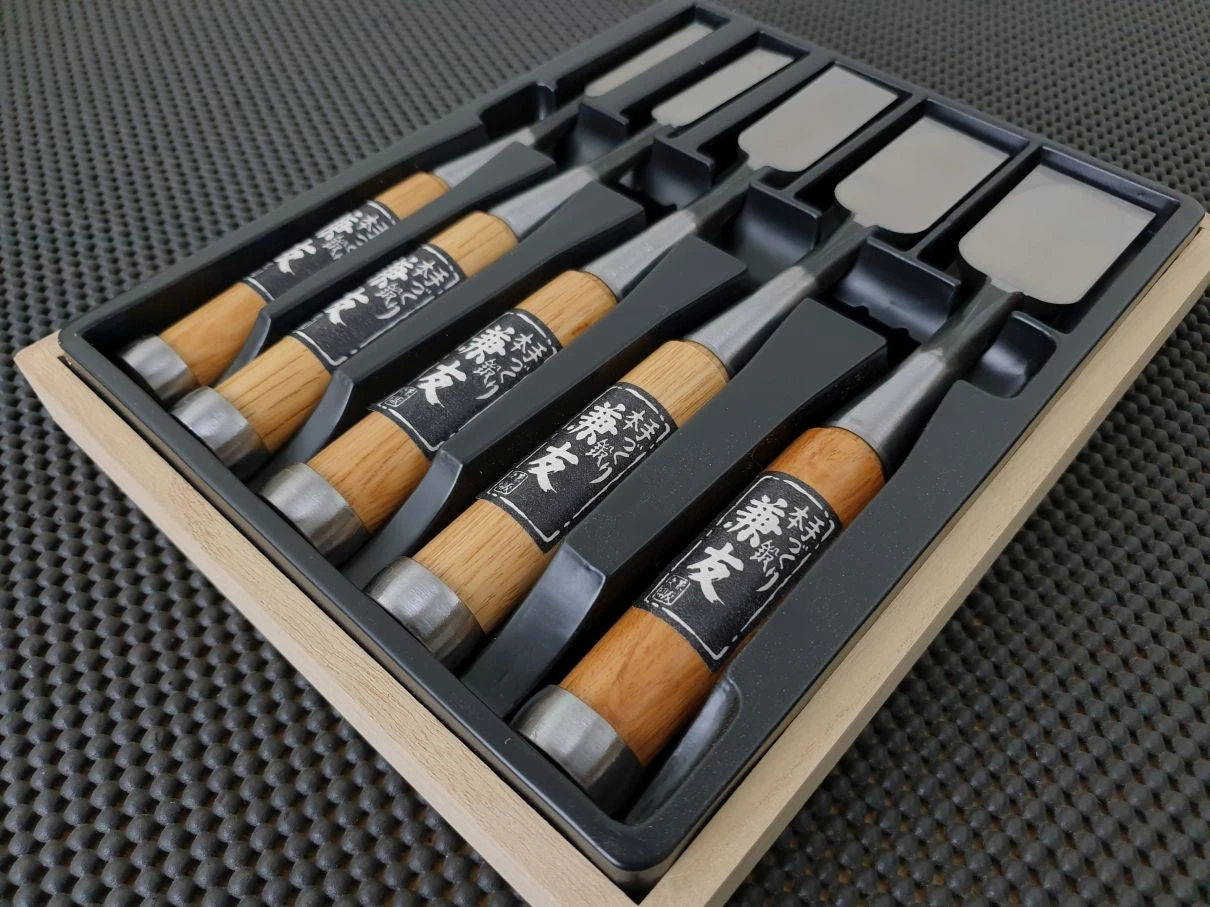 Kanetomo Shirogami Oire Nomi | 5 Piece Japanese Chisel Set 6 Kanetomo Shirogami Oire Nomi | 5 Piece Japanese Chisel Set - Billede 4