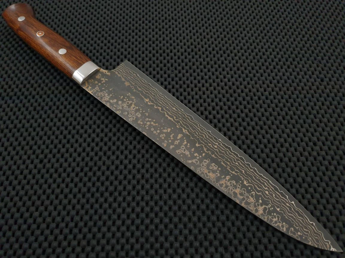 Takeshi Saji | Gold Damascus 270 Sujihiki Knife 5 Takeshi Saji | Gold Damascus 270 Sujihiki Knife - Billede 3