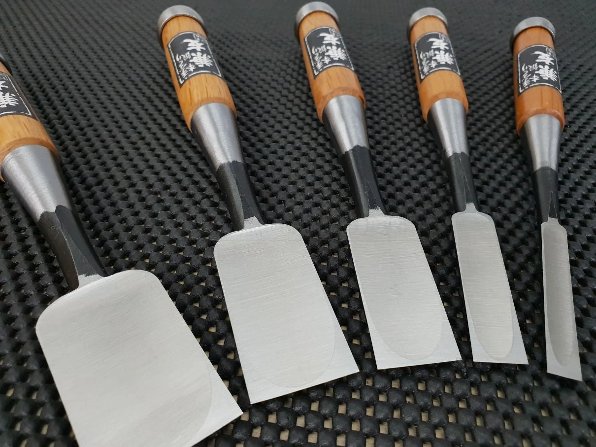 Kanetomo Shirogami Oire Nomi | 5 Piece Japanese Chisel Set 7 Kanetomo Shirogami Oire Nomi | 5 Piece Japanese Chisel Set - Billede 5