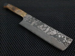 Takeshi Saji | VG10 Nickel Damascus 170mm Nakiri Knife (Horn)