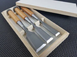 Nomikatsu SFS Tataki Nomi | 3 Piece Japanese Chisel Set (w/ Timber Box)