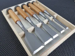 Nomikatsu SFS Tataki Nomi | 5 Piece Japanese Chisel Set (w/ Timber Box)